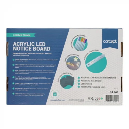 Acrylic LED Notice Board - 20cm x 30cm - Image 5