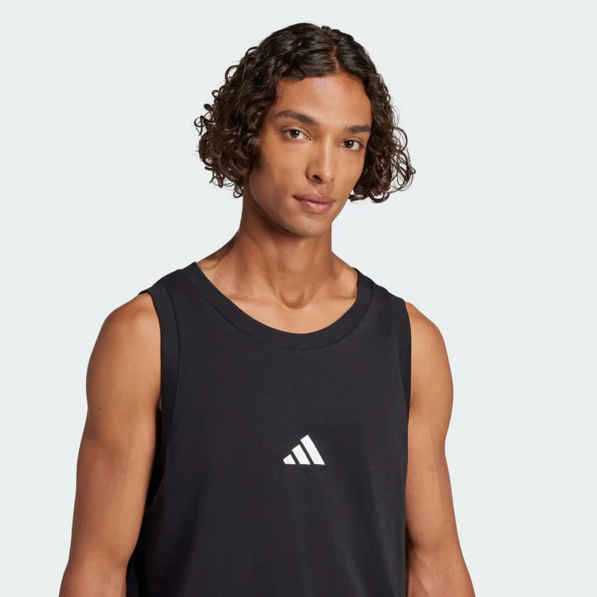 ADIDAS Essentials Small Logo Tank Top - Black - Image 2