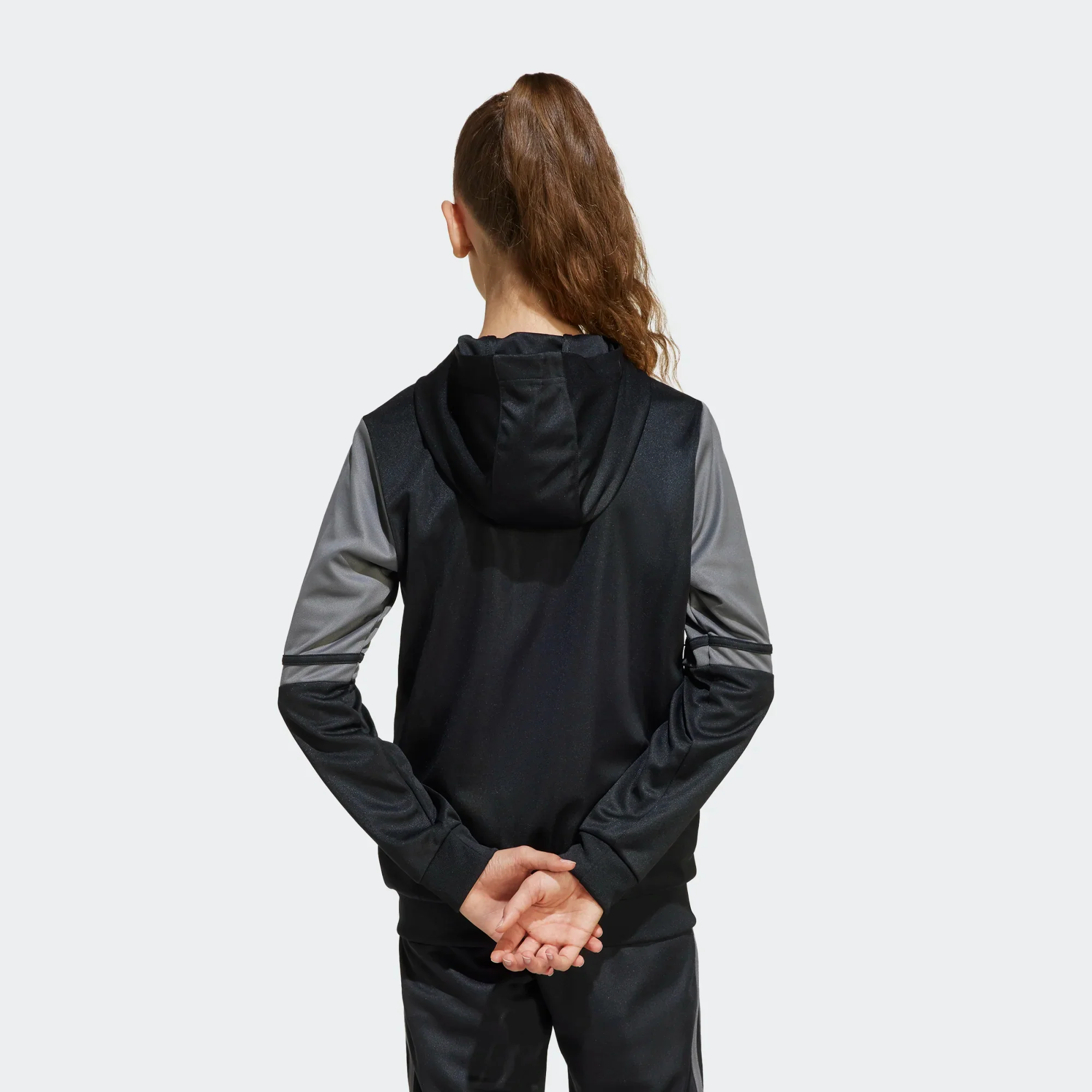 ADIDAS Squadra 25 Kids Unisex Full-Zip Hoodie - Black/Grey - Image 4