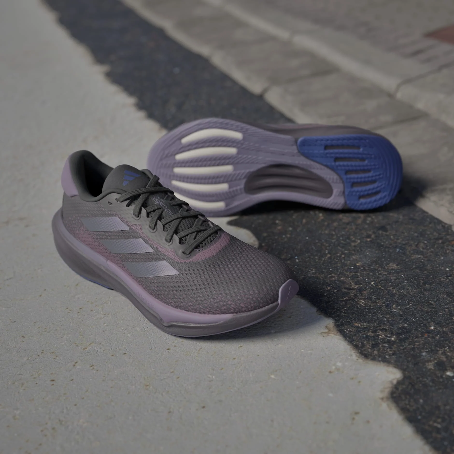ADIDAS Supernova Stride Women's Running Shoes - Black/Purple