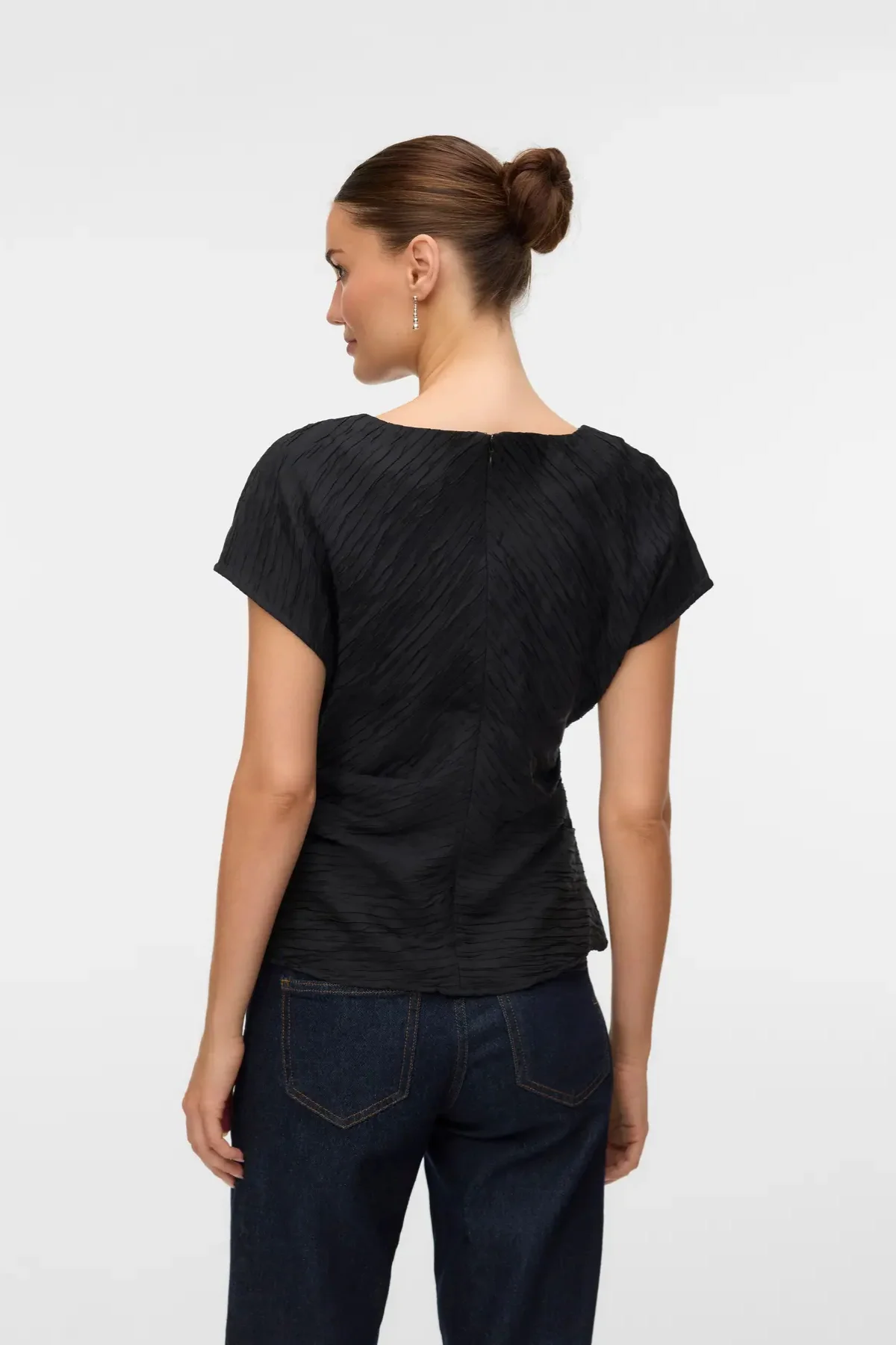 AWARE Tatianna Boat Neck SS Top - Black - Image 3