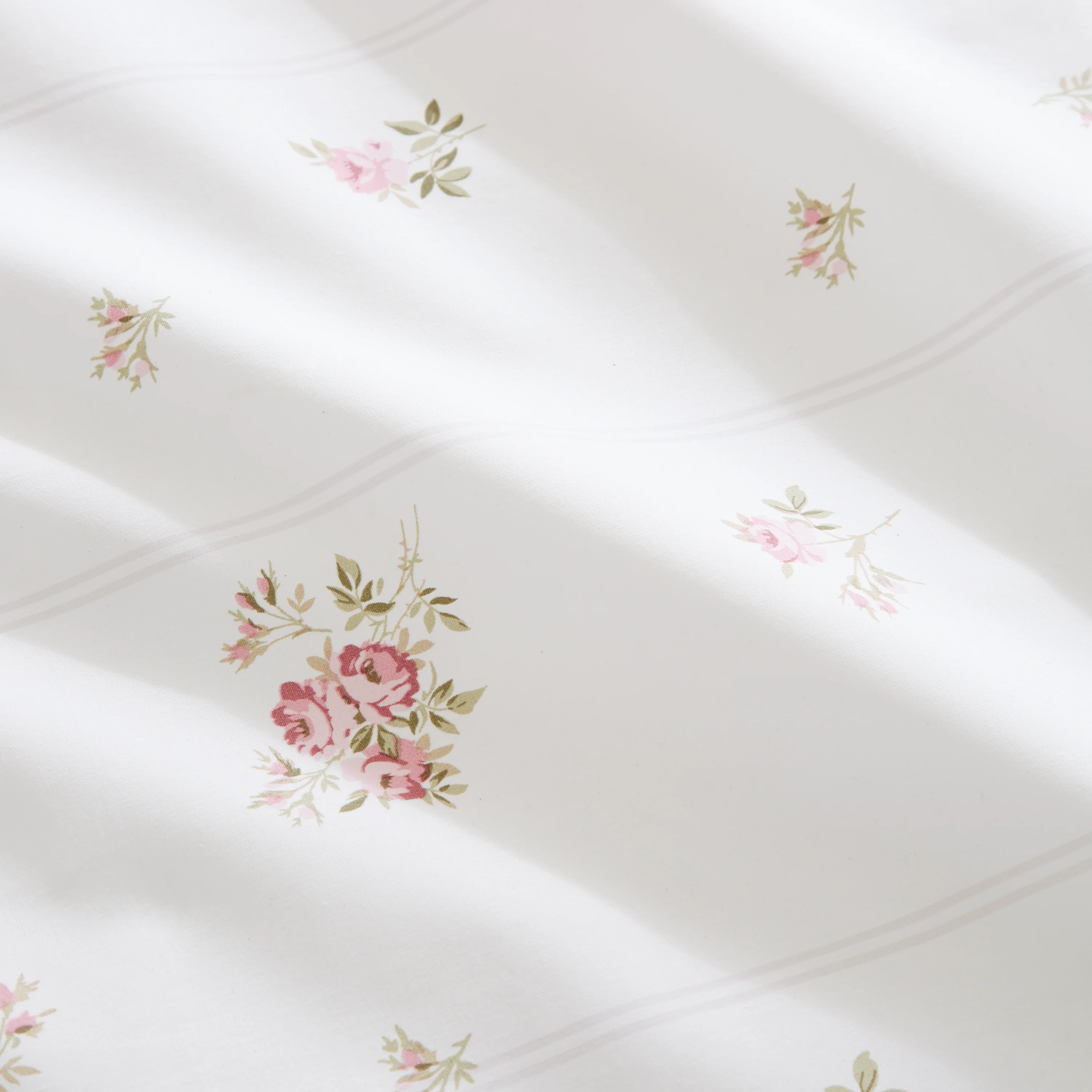BIANCA Vintage Rosebud Lace 100% Cotton Duvet Set - Cream - Image 5