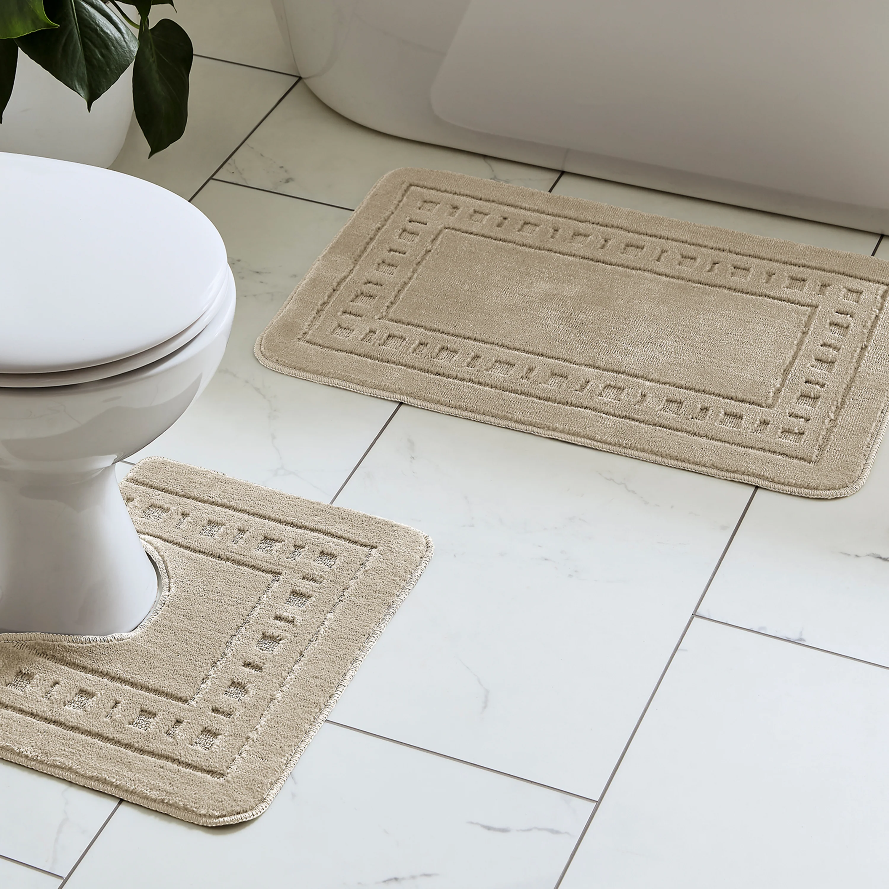 CATHERINE LANSFIELD Armoni Bath and Pedestal Mat Set - Natural