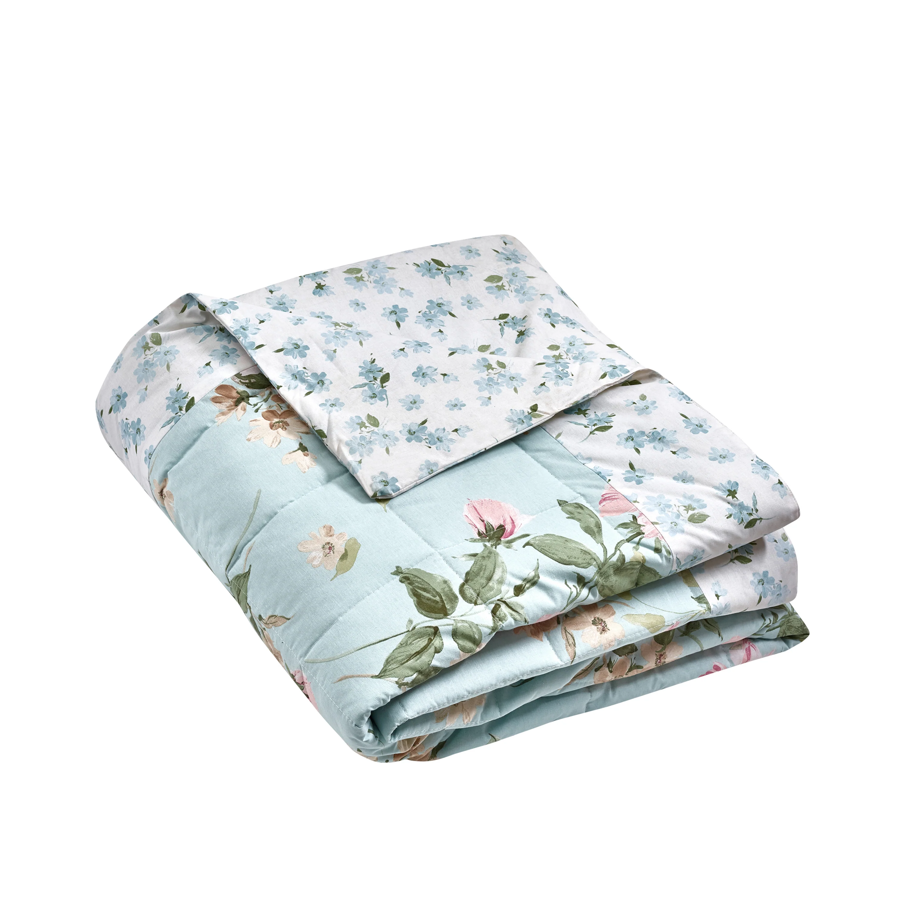 CATHERINE LANSFIELD Avebury Floral Bedspread 220x230cm - Duck Egg - Image 4
