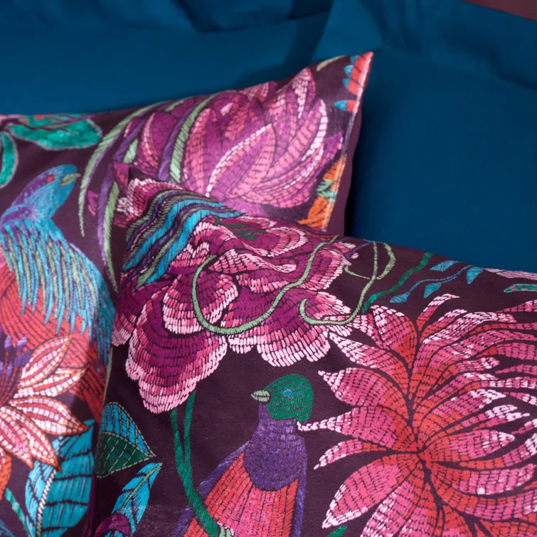 CATHERINE LANSFIELD Bridgerton Kate Floral Soft Velvet Duvet Set - Plum - Image 3