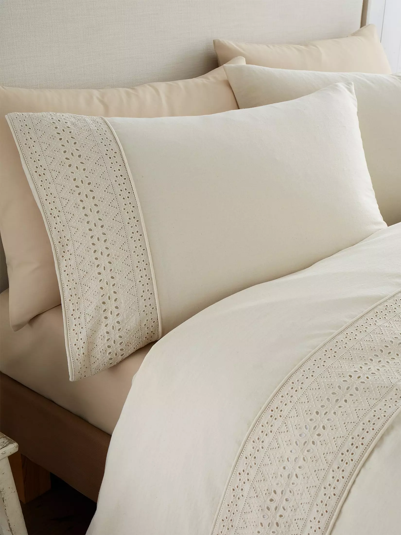 CATHERINE LANSFIELD Broderie Anglaise Duvet Cover Set - Cream - Image 2