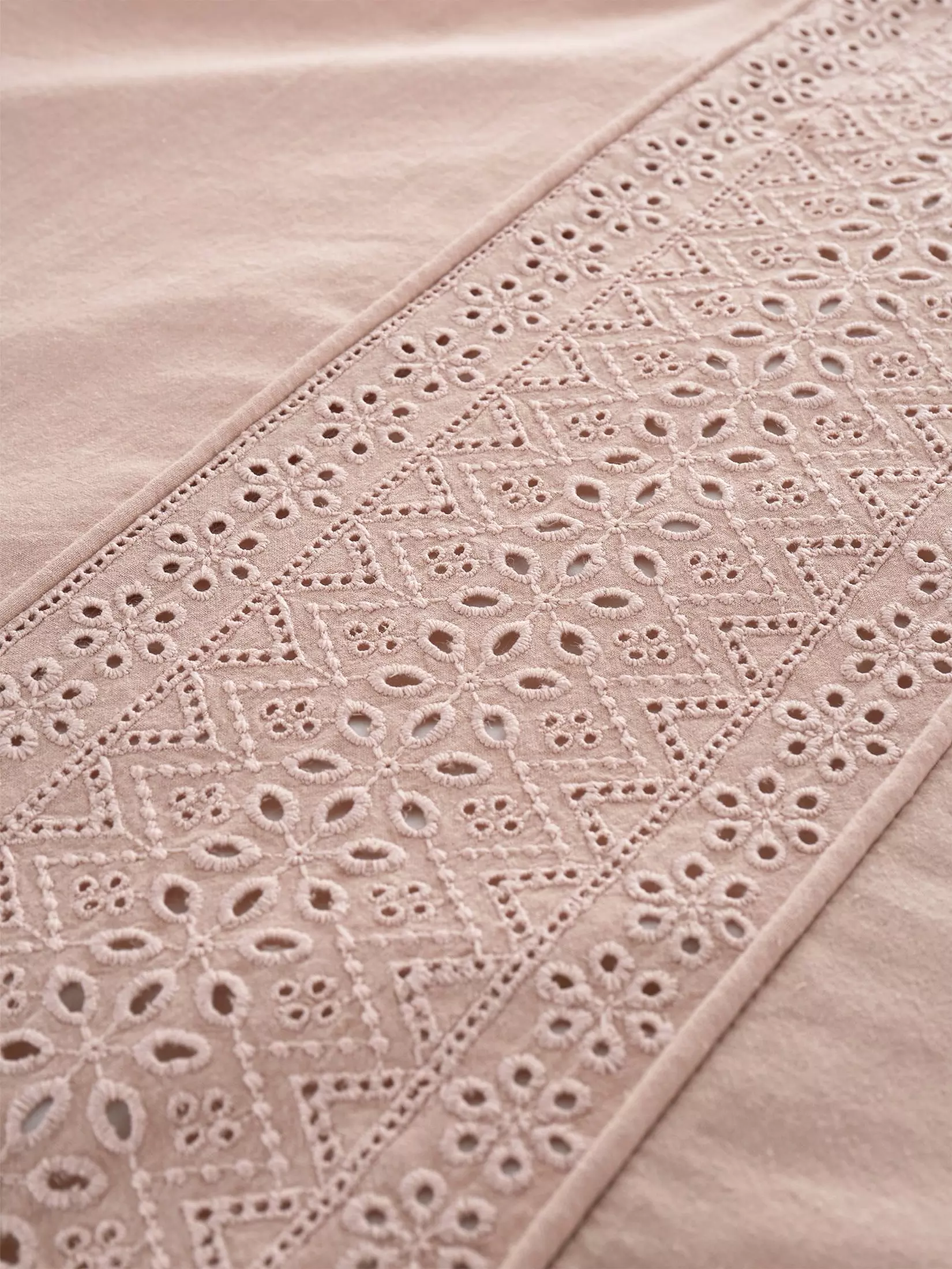 CATHERINE LANSFIELD Broderie Anglaise Duvet Cover Set - Pink - Image 3