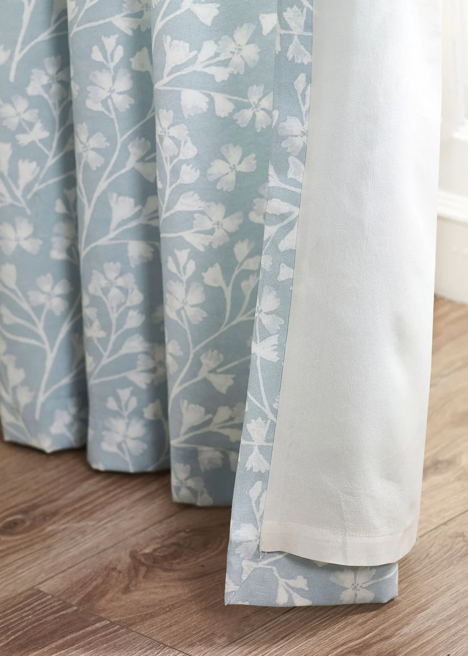 CATHERINE LANSFIELD Brooke Floral Curtains - Duck Egg - Image 3