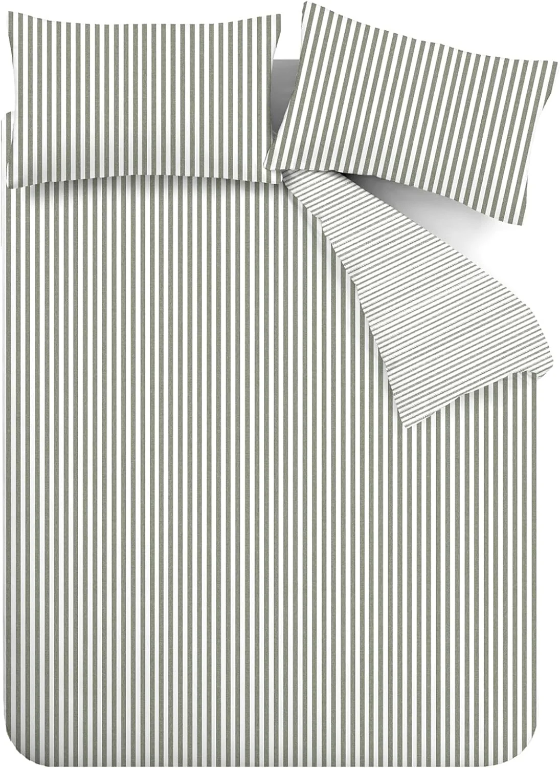 CATHERINE LANSFIELD Brushed Cotton Stripe Reversible Duvet Cover Set - Image 5