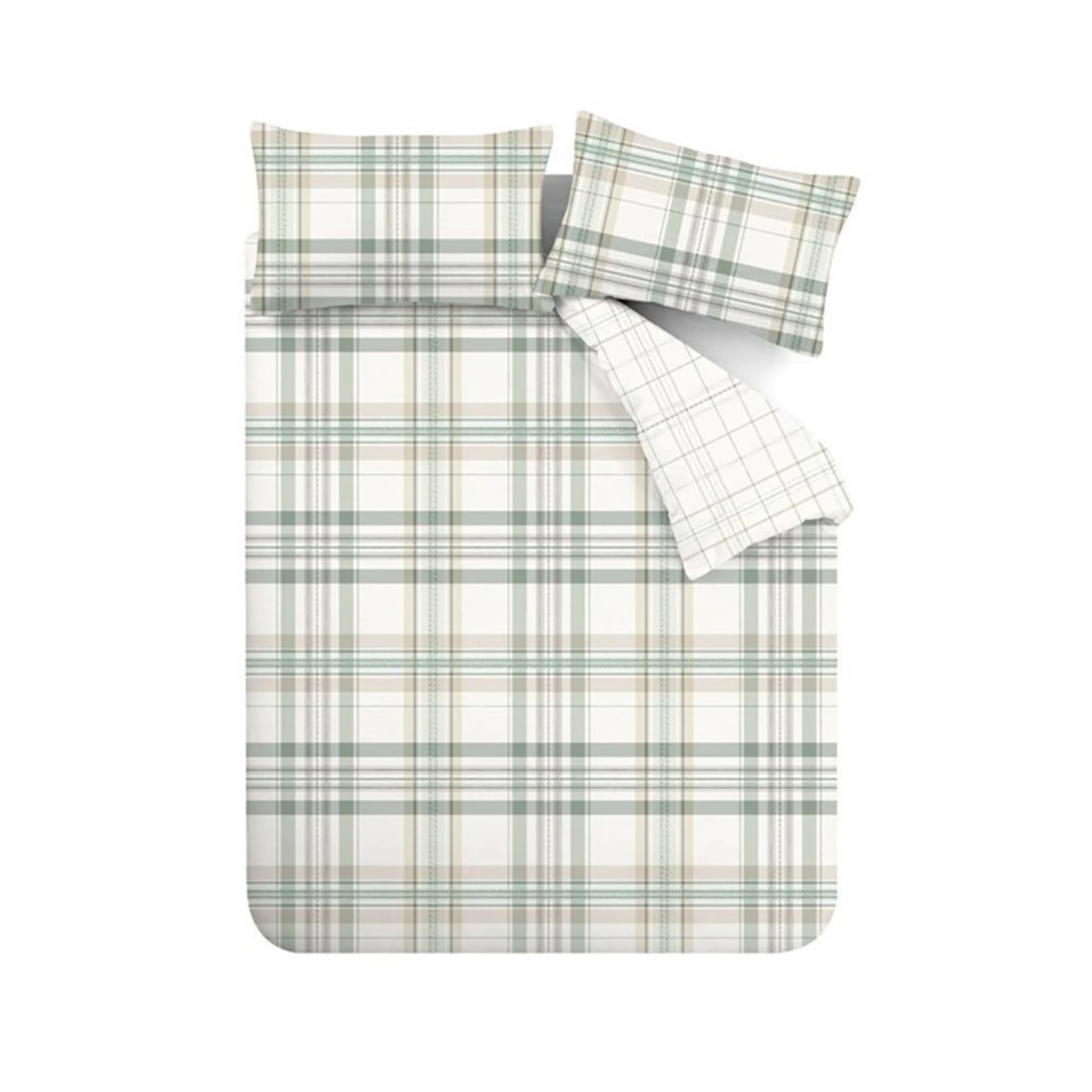 CATHERINE LANSFIELD Cartmel Check Duvet Set - Green - Image 6