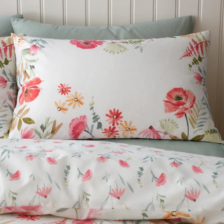 CATHERINE LANSFIELD Ella Poppy Cream Reversible Duvet Cover Set - Image 3