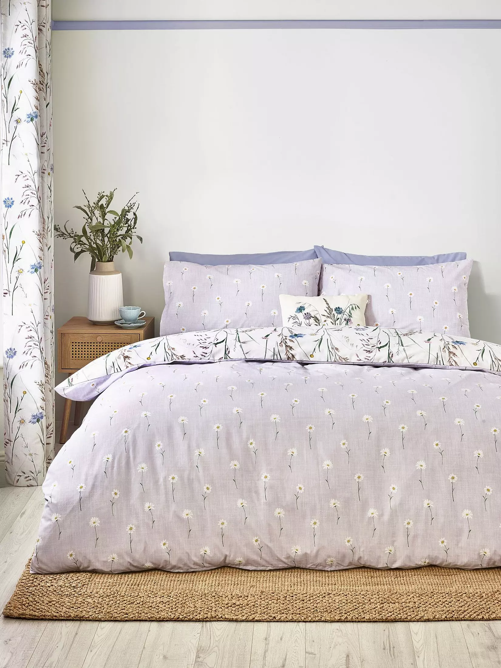 CATHERINE LANSFIELD Grasmere Floral Reversible Duvet Cover Set - Lilac - Image 2
