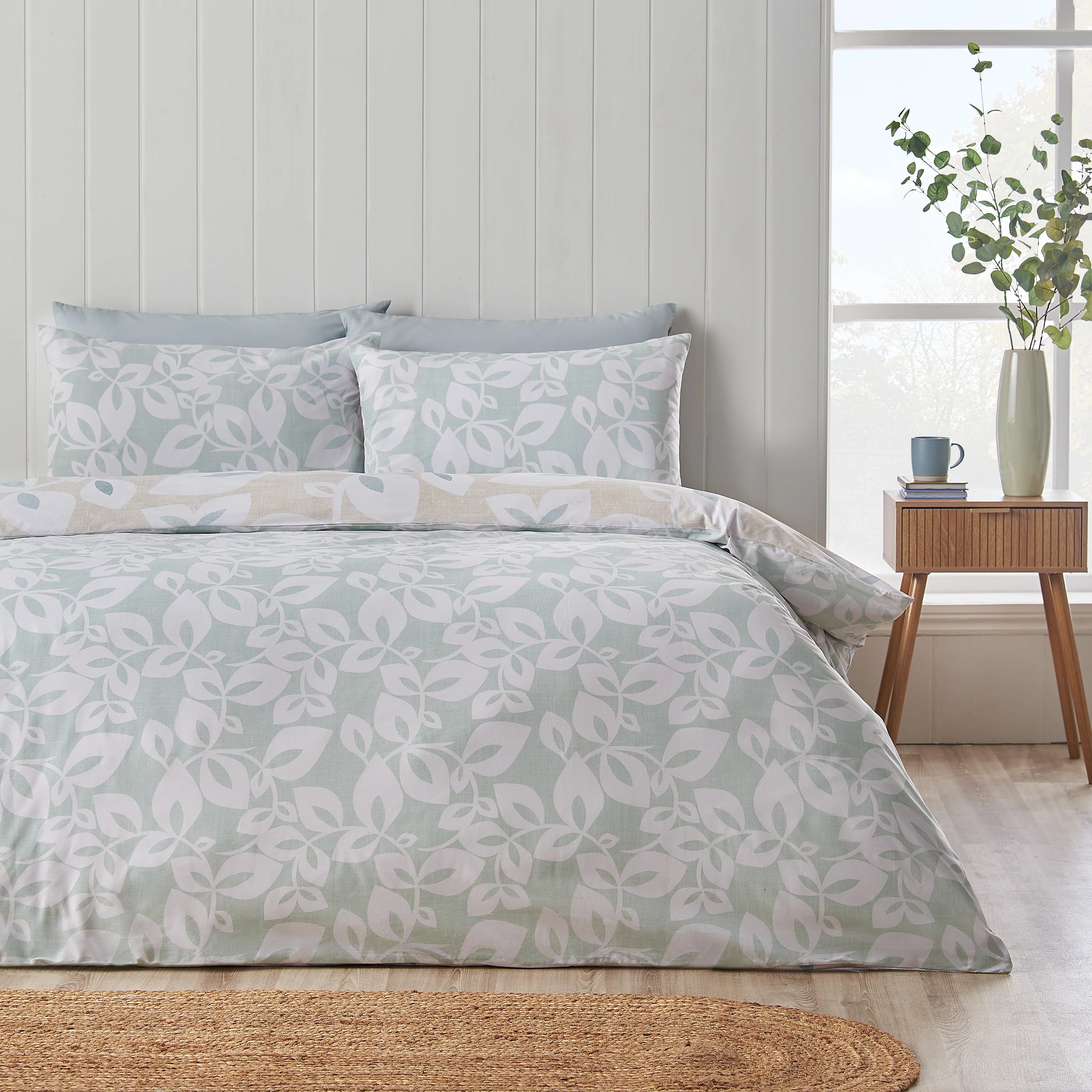 CATHERINE LANSFIELD Inga Leaf Duvet Set - Natural - Image 2