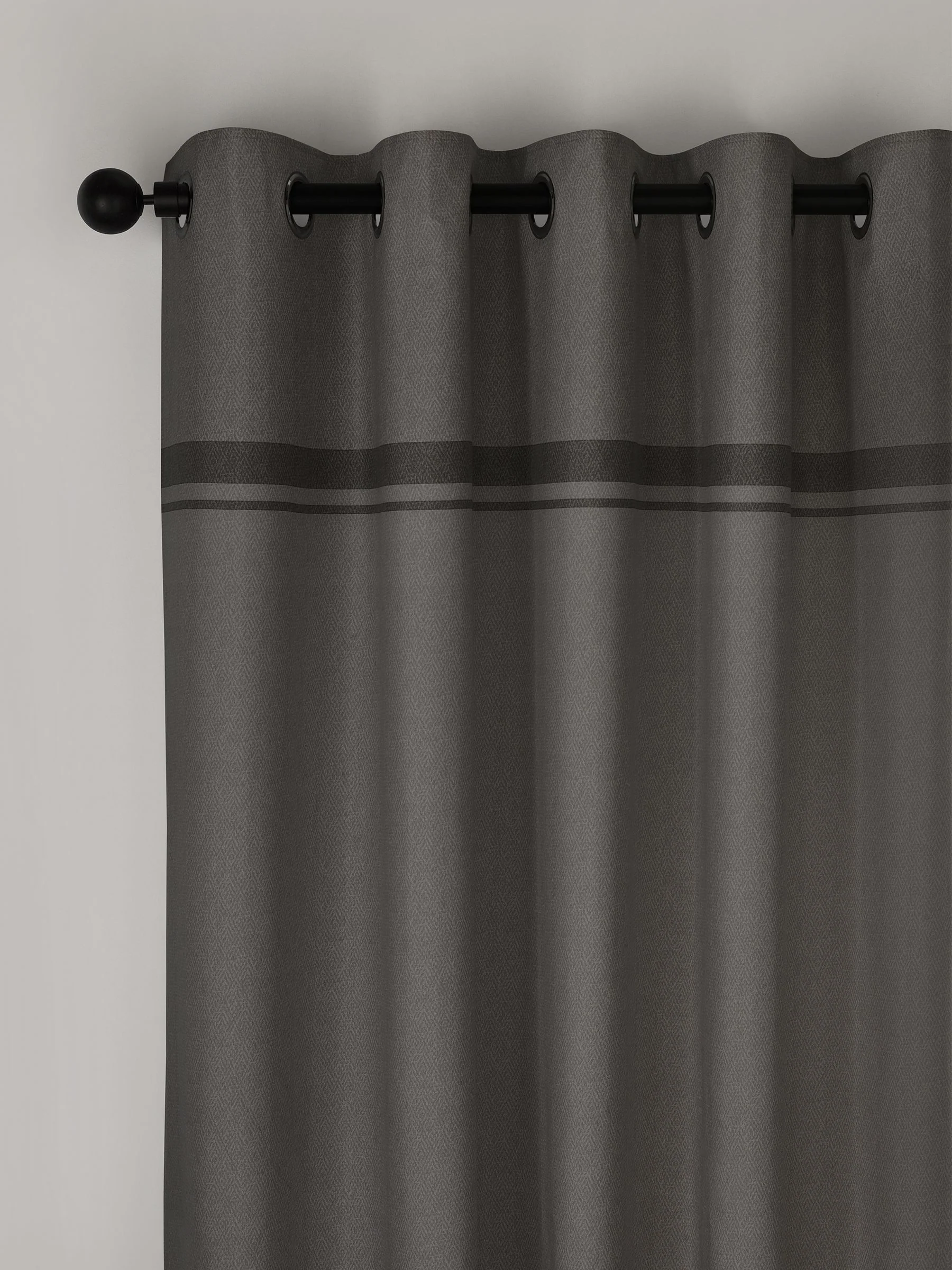 CATHERINE LANSFIELD Melville Lined Eyelet Curtains - Grey - Image 2