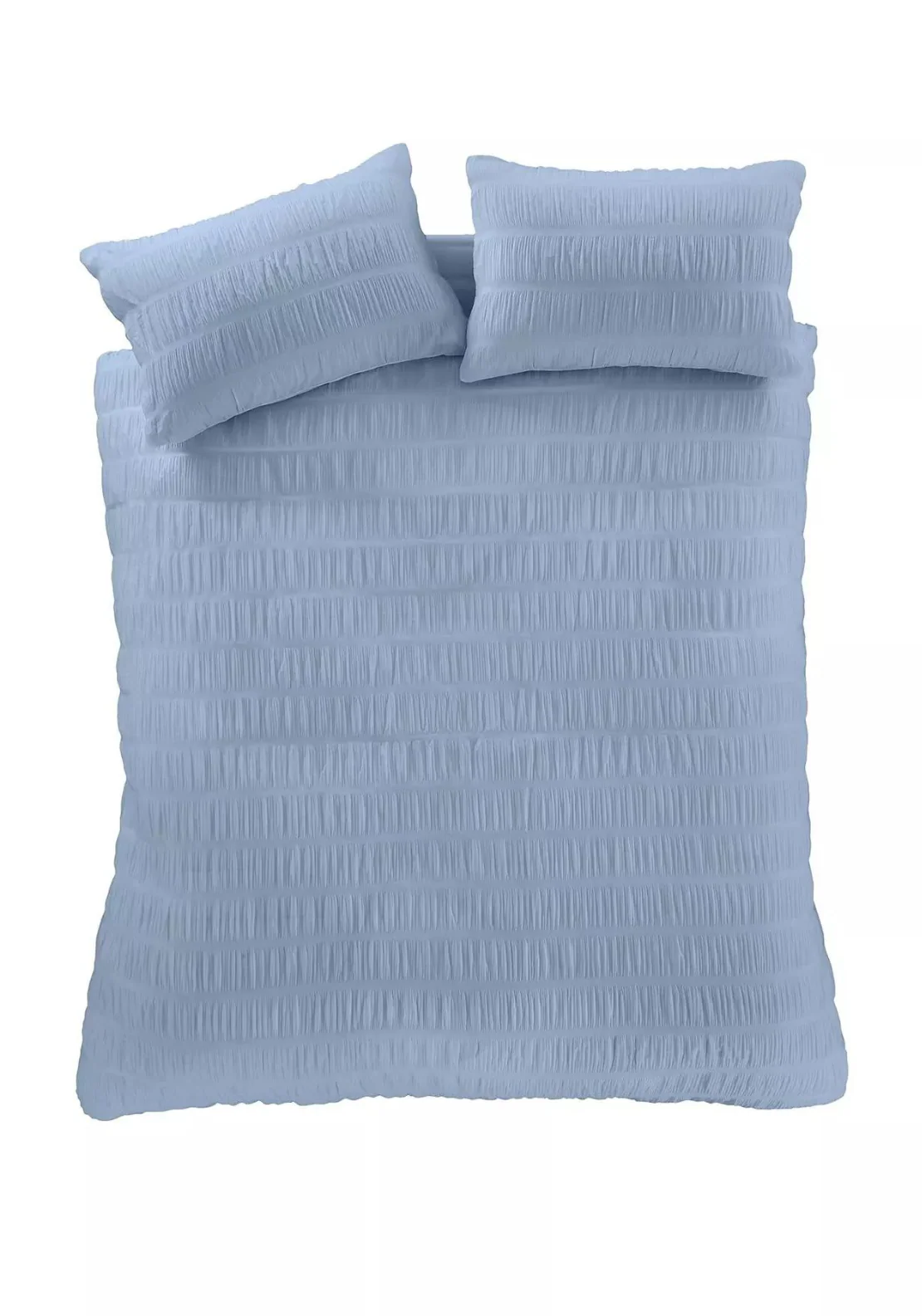 CATHERINE LANSFIELD Seersucker Duvet Set - Blue - Image 4