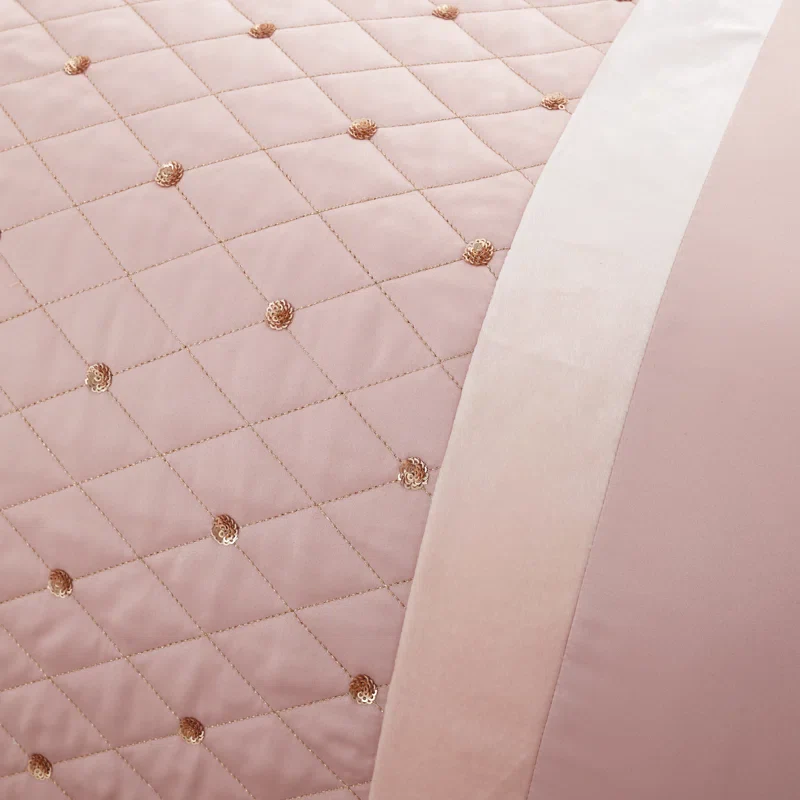 CATHERINE LANSFIELD Sequin Cluster Duvet Cover Set - Blush Pink - Image 3