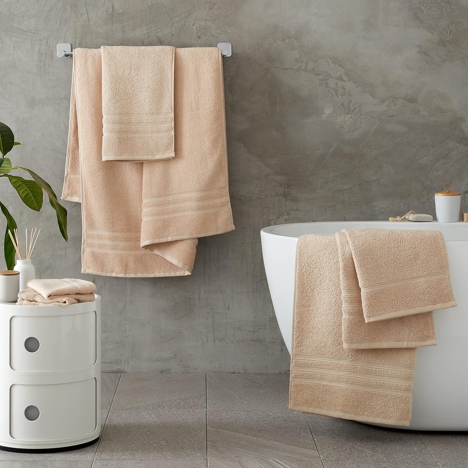 CATHERINE LANSFIELD : Zero Twist Cotton Towel - Natural (Available in 3 Sizes) - Image 2