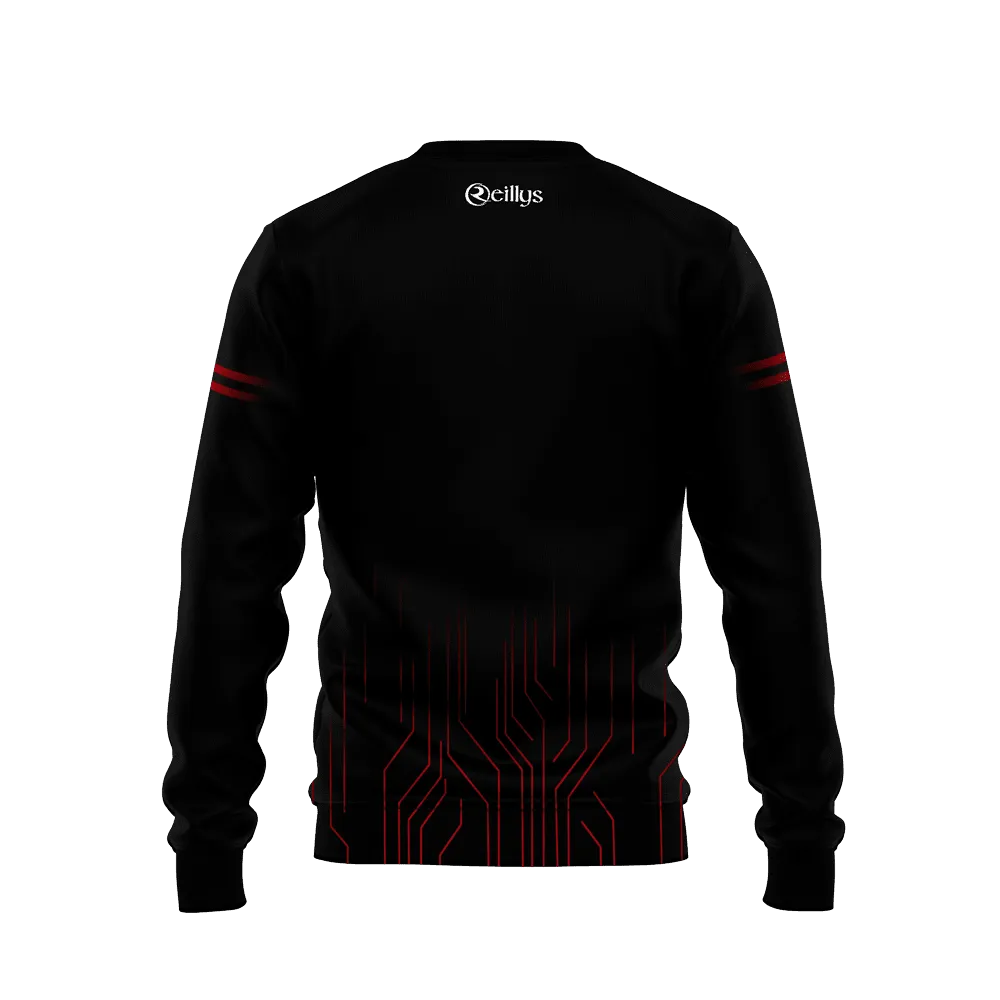 CLG An Clochan Liath - Dungloe GAA Adult Sublimated Crew Neck Top - Black - Image 2