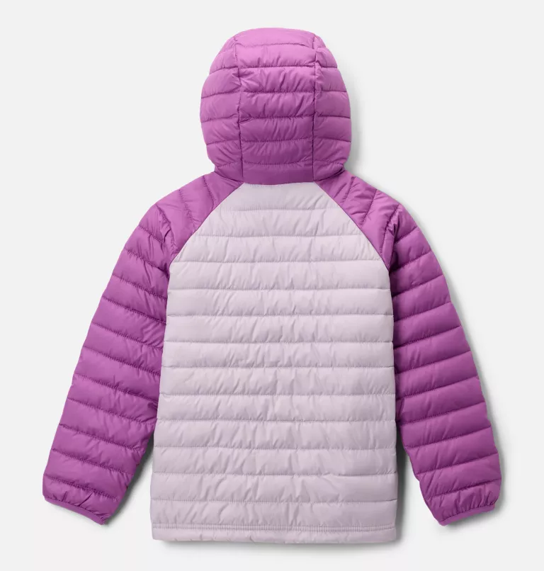 COLUMBIA Girl's Powder Lite II Hooded Insulated Jacket - Purple - Image 2