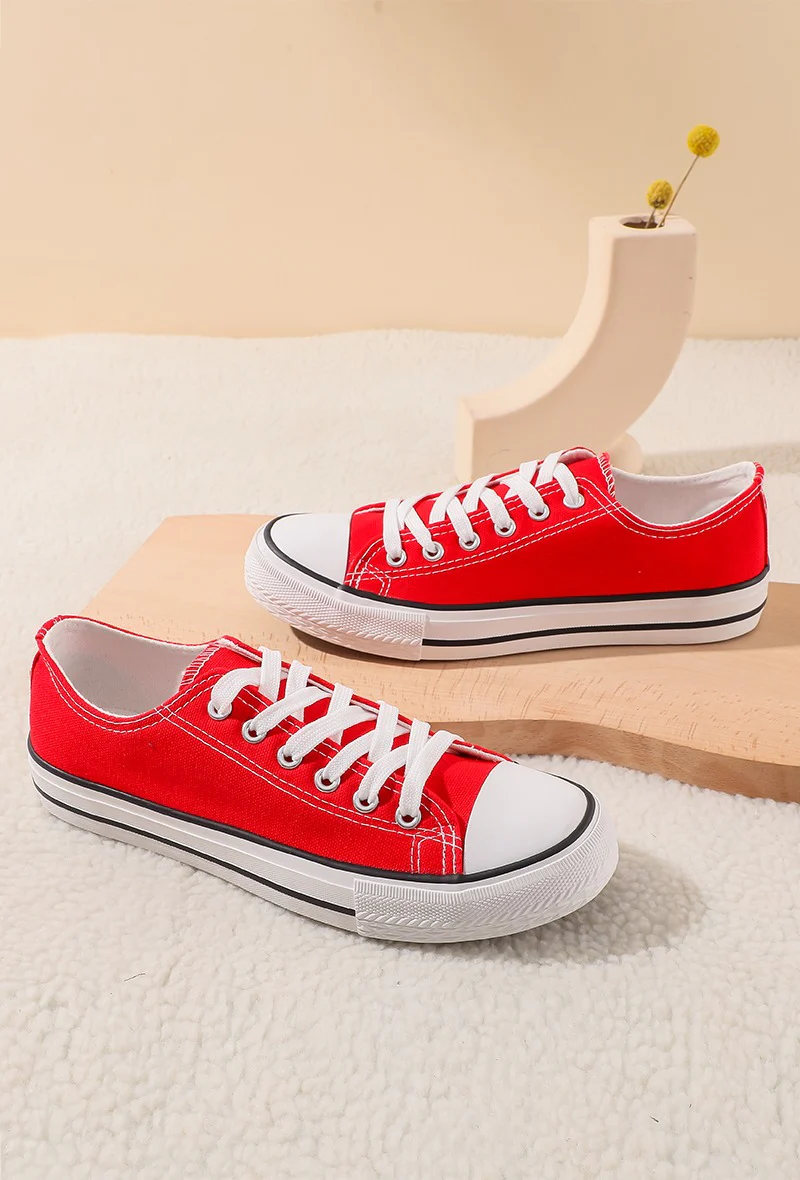 COPE CLOTHING : Canvas Trainer - Light Red - Image 2