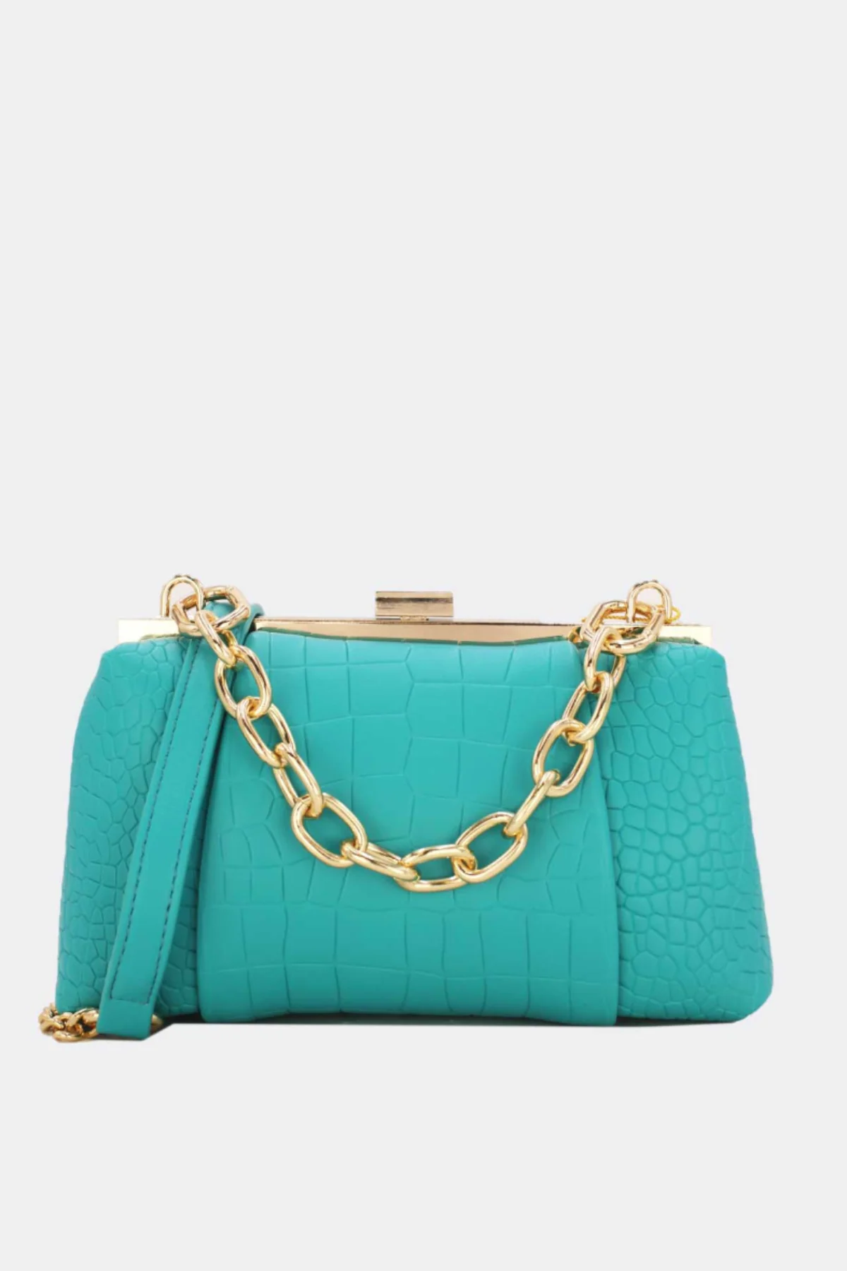 COPE CLOTHING Crossbody Bag With Croc Effect - Blue