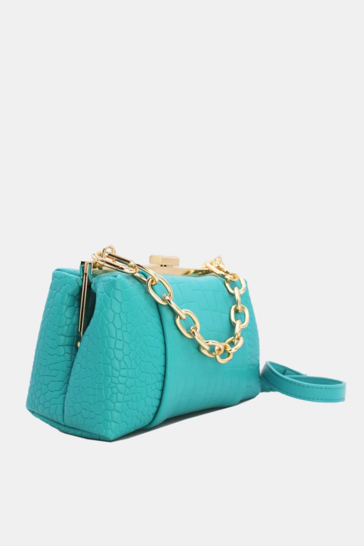 COPE CLOTHING Crossbody Bag With Croc Effect - Blue - Image 2