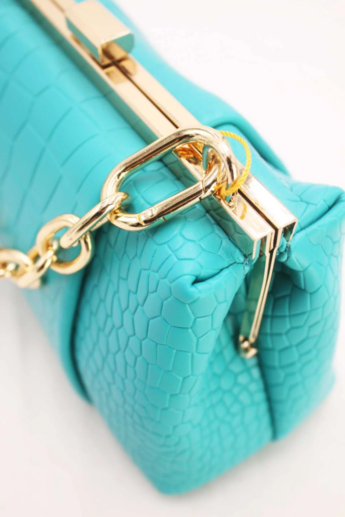COPE CLOTHING Crossbody Bag With Croc Effect - Blue - Image 4