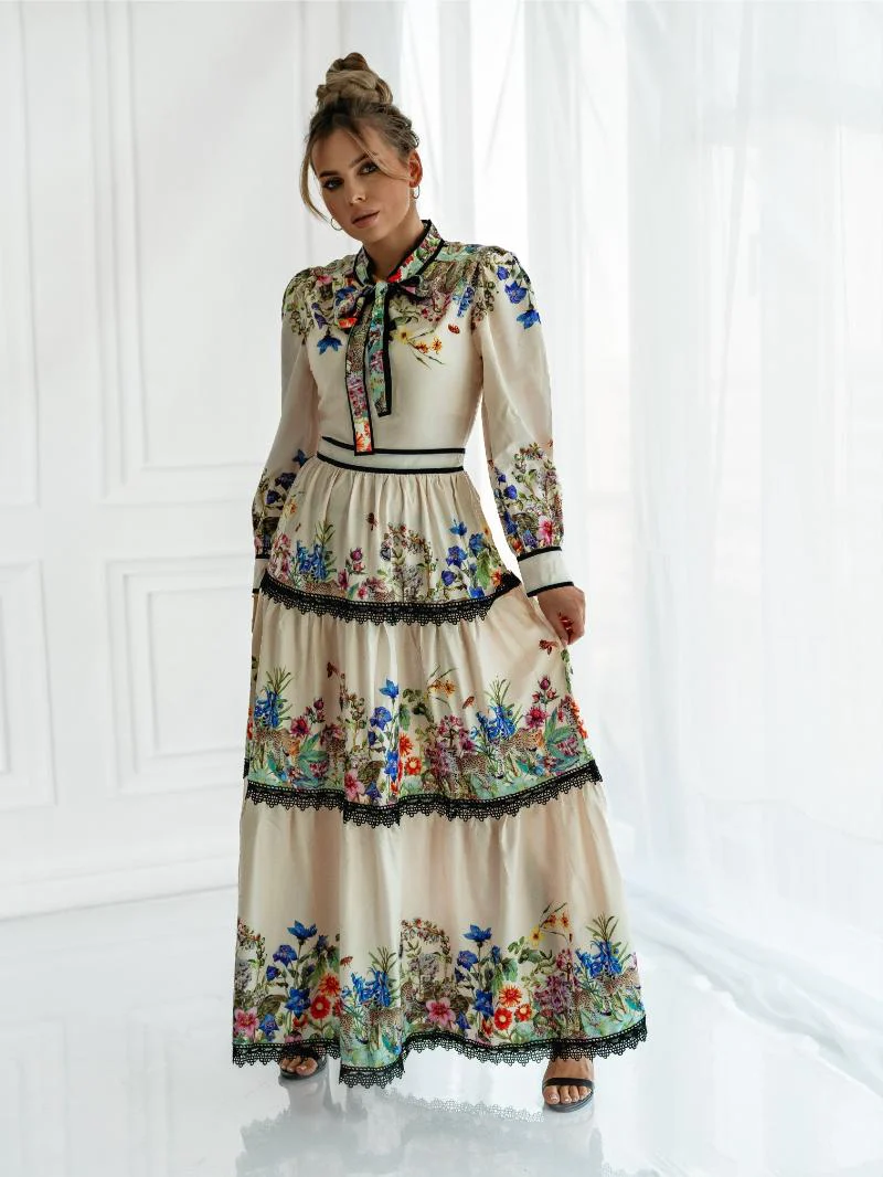 COPE CLOTHING : Long Printed Dress - Image 2