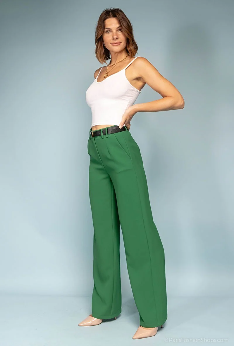 COPE CLOTHING : Tailored Trousers - Green - Image 3