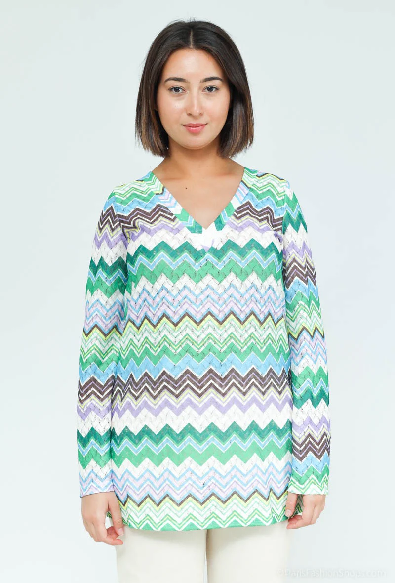 COPE CLOTHING : Zig-Zag Top - Green - Image 3
