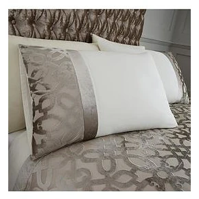 CATHERINE LANSFIELD Lattice Cut Velvet Duvet Cover Set - Natural - Image 2