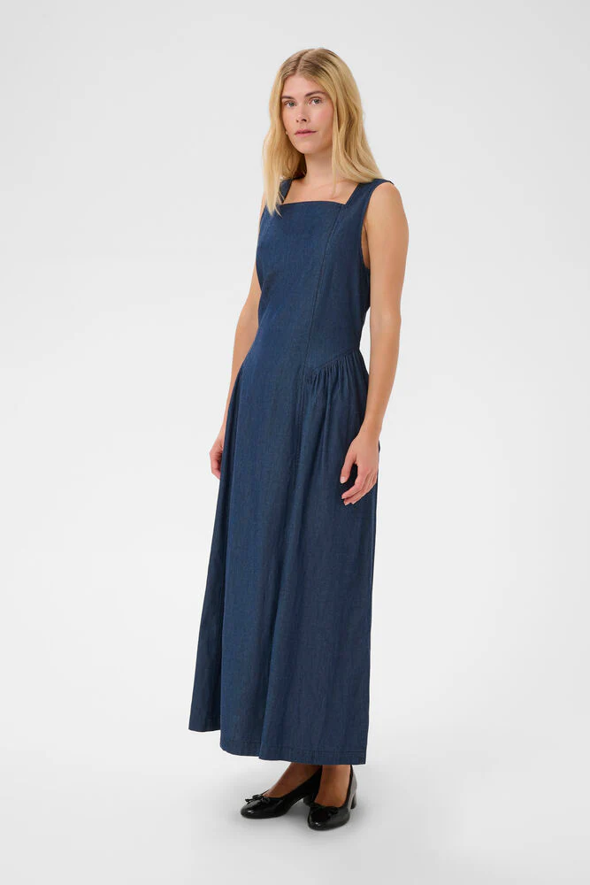 CULTURE Mone Michelle Long Dress - Dark Denim - Image 2