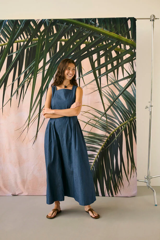 CULTURE Mone Michelle Long Dress - Dark Denim - Image 3