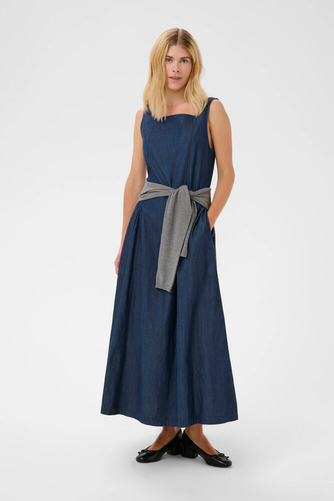 CULTURE Mone Michelle Long Dress - Dark Denim - Image 4