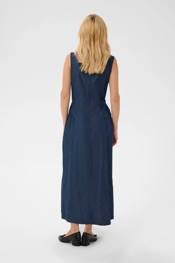 CULTURE Mone Michelle Long Dress - Dark Denim - Image 5
