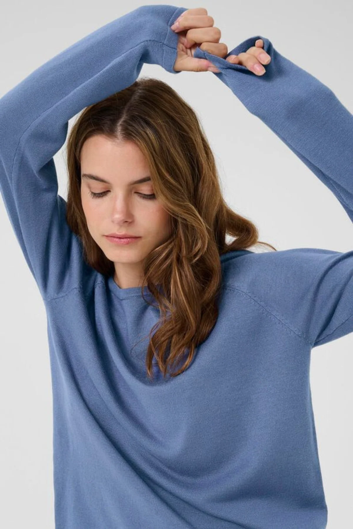 CULTURE Annemaire Solid Jumper - Bijou Blue - Image 3