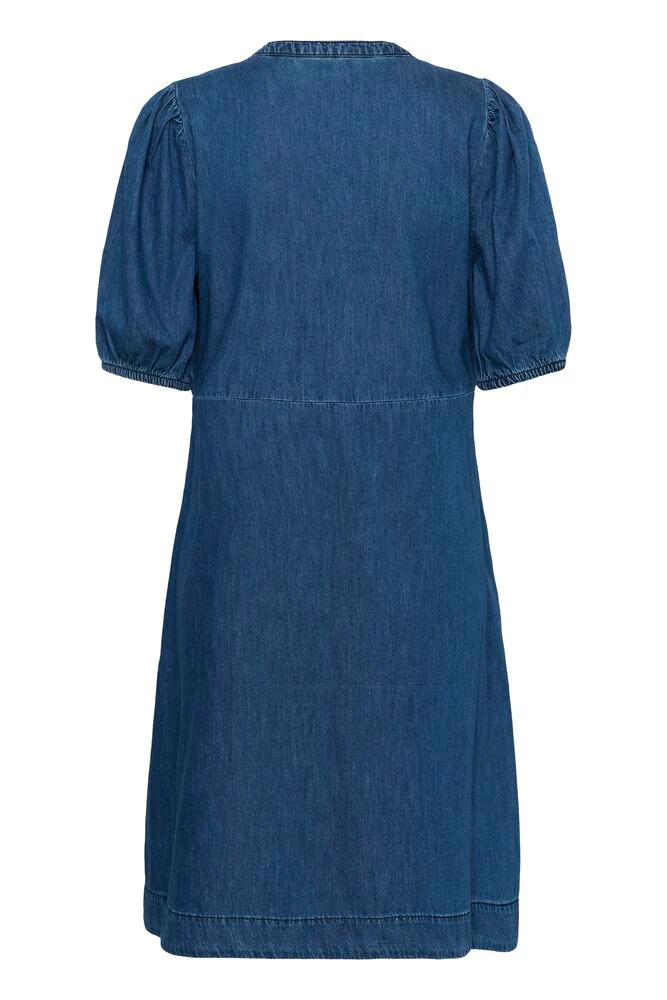 CULTURE Bertelino SS Denim Dress- Dark Denim - Image 6
