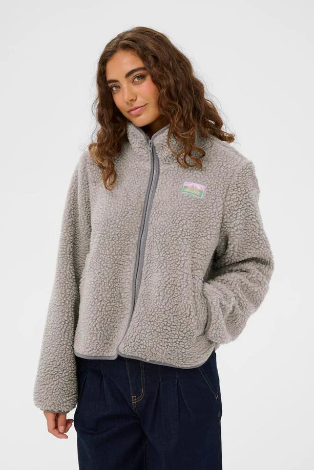 CULTURE Catina Teddy Jacket - Grey - Image 3