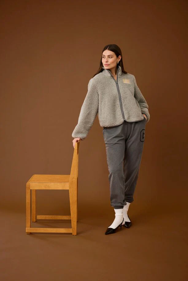 CULTURE Catina Teddy Jacket - Grey - Image 7