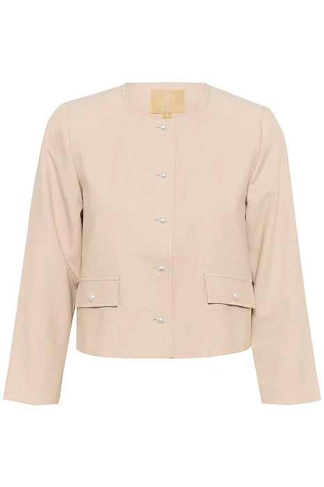 CULTURE Alayna Cropped Blazer - Beige - Image 4