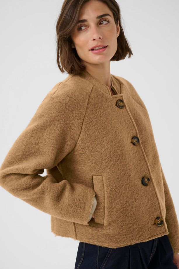 CULTURE Ginny Birgith Wool Short Jacket - Brown - Image 2