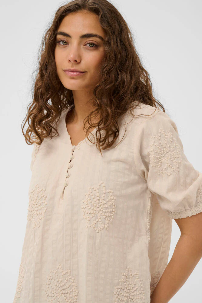 CULTURE Lelau Textured Blouse - Natural - Image 2