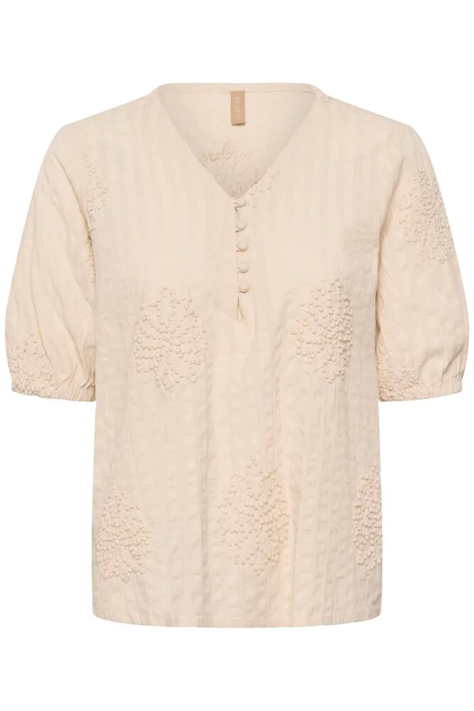 CULTURE Lelau Textured Blouse - Natural - Image 4