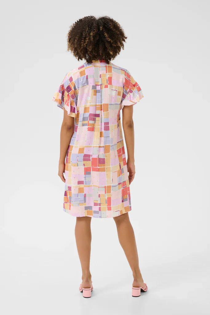 CULTURE Lisbon Dress - Pink print - Image 4