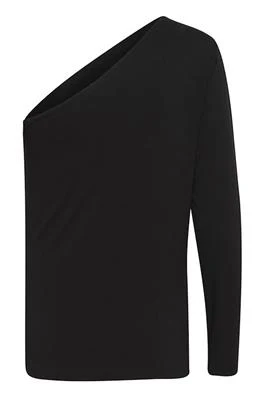 CULTURE : Nikko One Shoulder Top - Black - Image 2