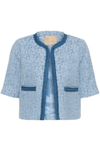 CULTURE Pana Short Sleeve Jacket - Blue Check - Image 5