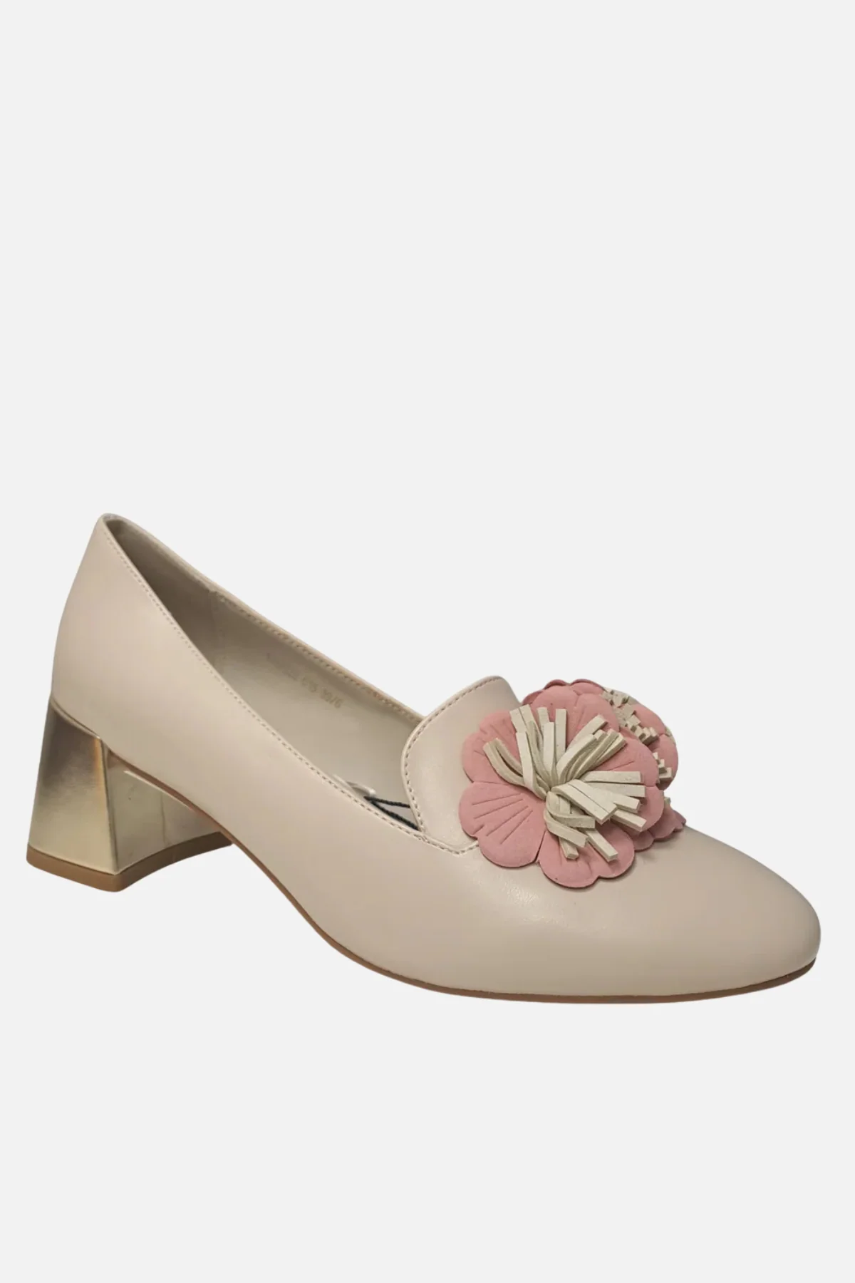 DANCING MATILDA Floral Detail Court Shoe - Natural