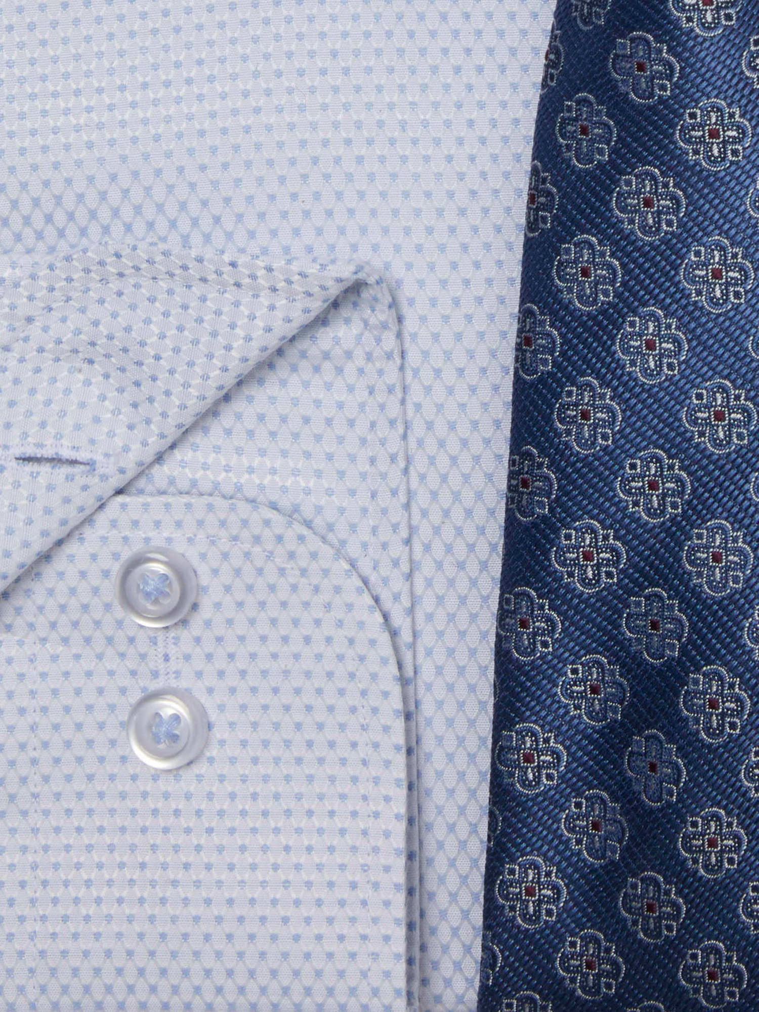 DANIEL GRAHAME Formal Long Sleeve Shirt & Tie Set - Blue - Image 3