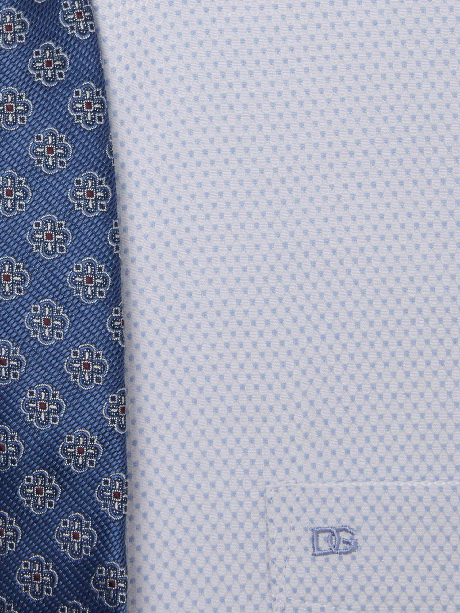 DANIEL GRAHAME Formal Long Sleeve Shirt & Tie Set - Blue - Image 4