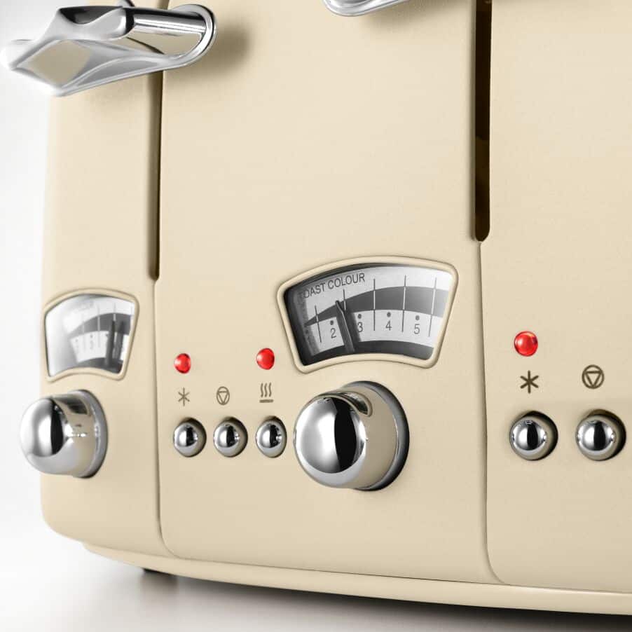 DeLONGHI Argento Flora 4 Slice Toaster - Beige - Image 4